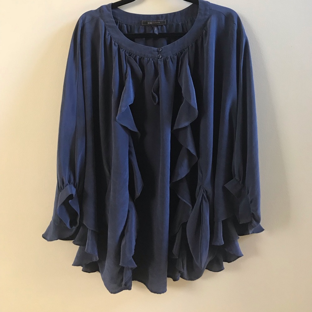 Bcbg silk poncho blouse OS